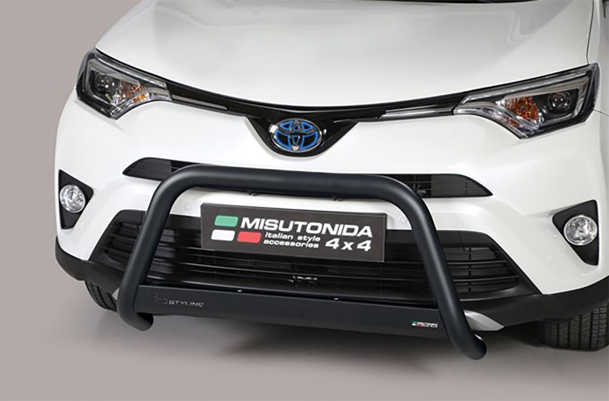 Toyota RAV4 2016 tot 2019 – pushbar Ø 63 mm met CE/EU certificaat - RVS 304 zwarte poedercoating