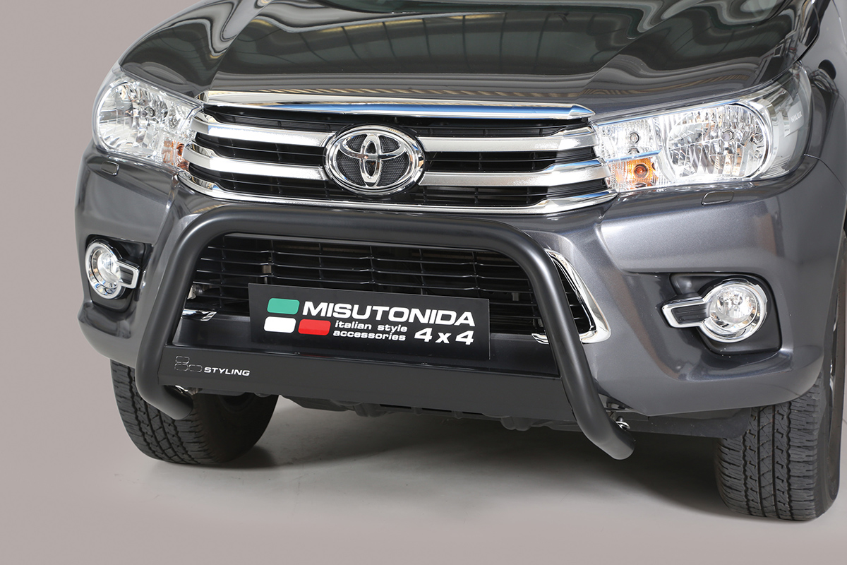 Toyota Hilux 2016 tot 2019 – pushbar Ø 63 mm met CE/EU certificaat - RVS 304 zwarte poedercoating