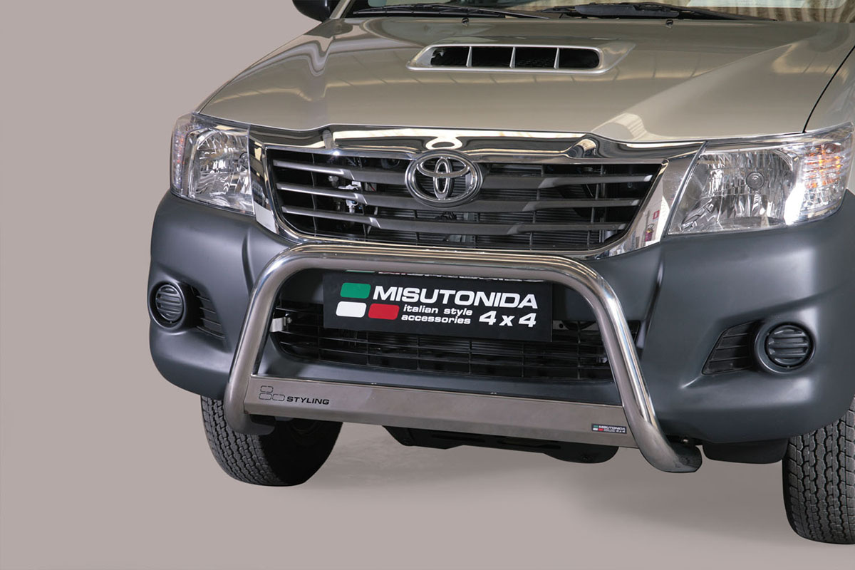 Toyota Hilux 2011 tot 2016 – pushbar Ø 63 mm met CE/EU certificaat - RVS 304 hoogglans gepolijst