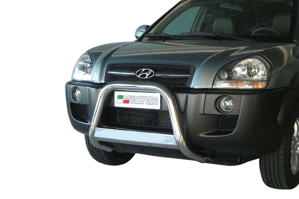 Hyundai Tucson 2004 tot 2014 - pushbar Ø 63 mm met CE/EU certificaat - RVS 304 hoogglans gepolijst