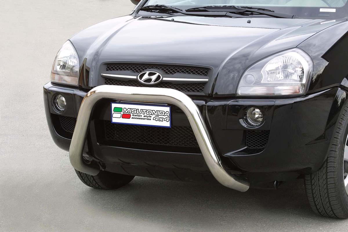 Hyundai Tucson 2004 tot 2014 - super pushbar Ø 76 mm met CE/EU certificaat - RVS 304 hoogglans gepolijst