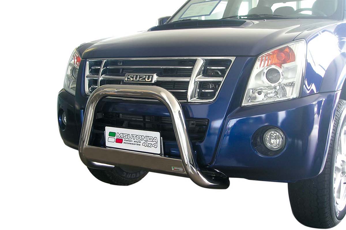 Isuzu D-MAX 2008 tot 2012 - pushbar Ø 63 mm met CE/EU certificaat - RVS 304 hoogglans gepolijst