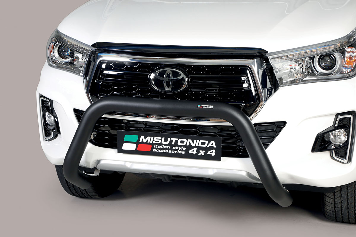 Toyota Hilux 2019 tot 2021 - super pushbar Ø 76 mm met CE/EU certificaat - RVS 304 zwarte poedercoating