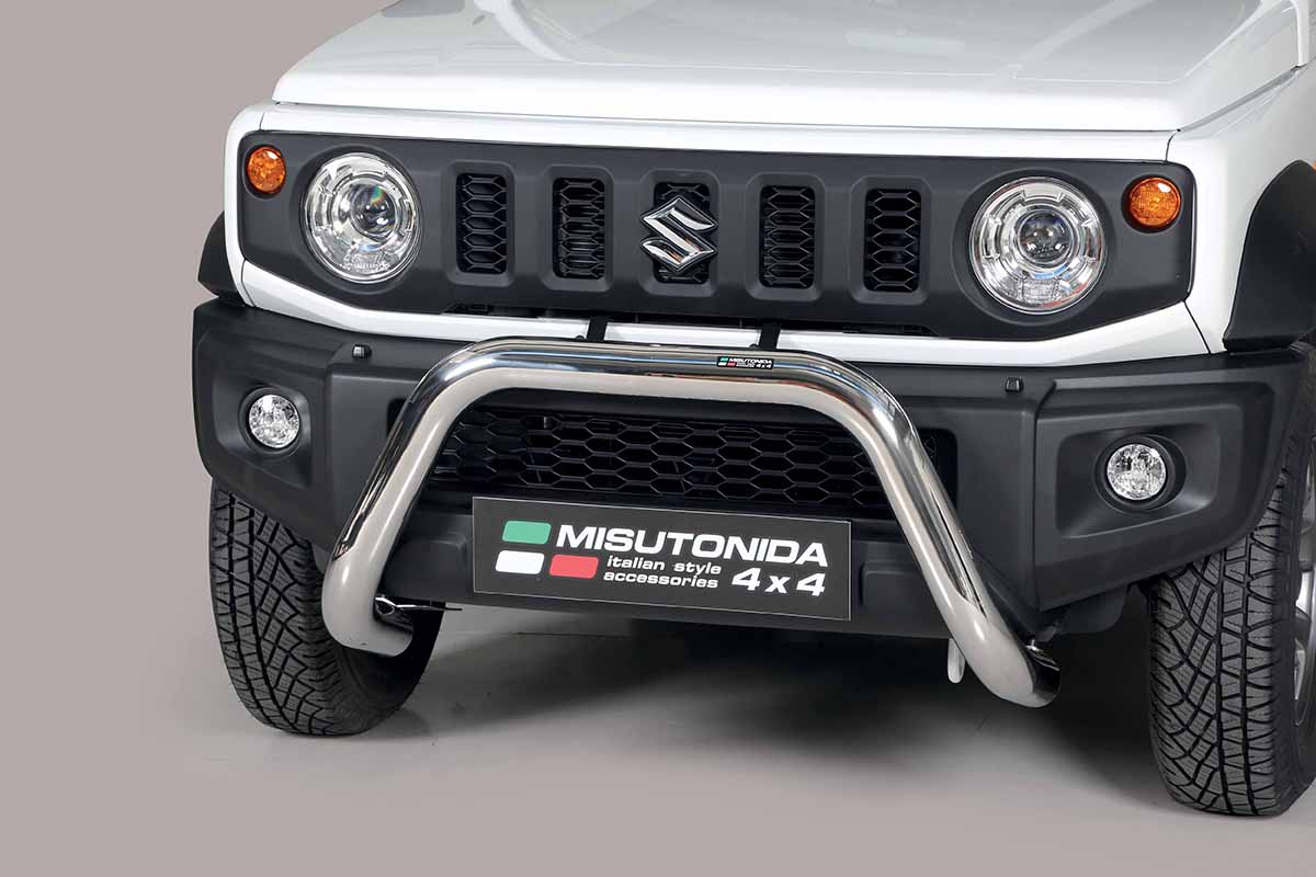 Suzuki Jimny 2018 tot heden - super pushbar Ø 76 mm met CE/EU certificaat - RVS 304 hoogglans gepolijst