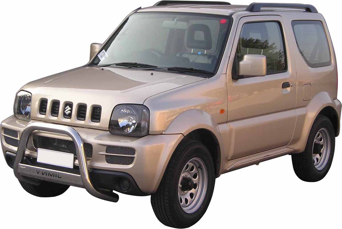 Suzuki Jimny 2006 tot 2012 - super pushbar Ø 76 mm met CE/EU certificaat - RVS 304 hoogglans gepolijst