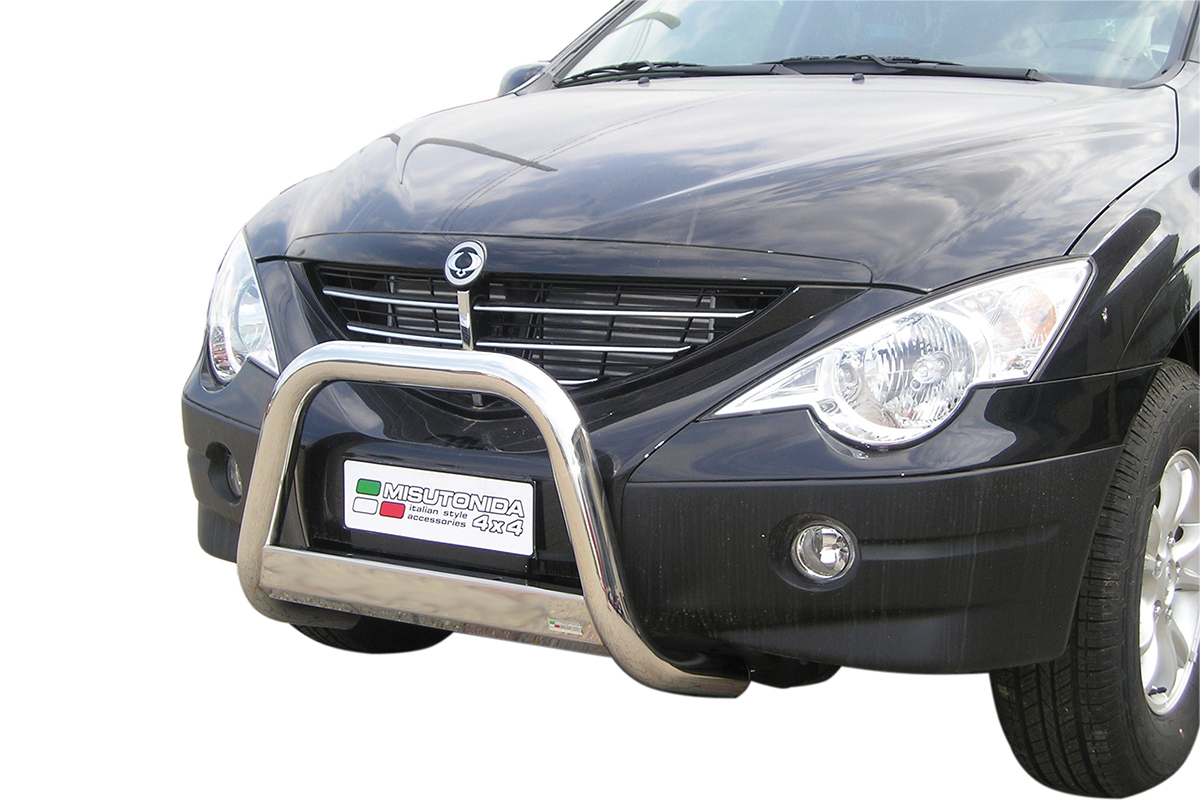 Ssangyong Actyon 2006 tot 2009 - pushbar Ø 63 mm met CE/EU certificaat - RVS 304 hoogglans gepolijst