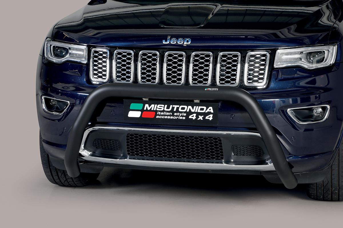 Jeep Grand Cherokee 2015 tot 2022 - super pushbar Ø 76 mm met CE/EU certificaat - RVS 304 zwarte poedercoating