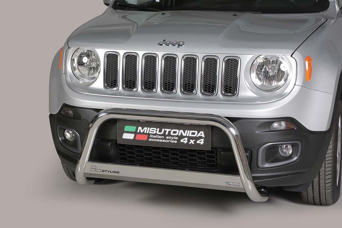 Jeep Renegade 2014 tot 2018 - pushbar Ø 63 mm met CE/EU certificaat - RVS 304 hoogglans gepolijst