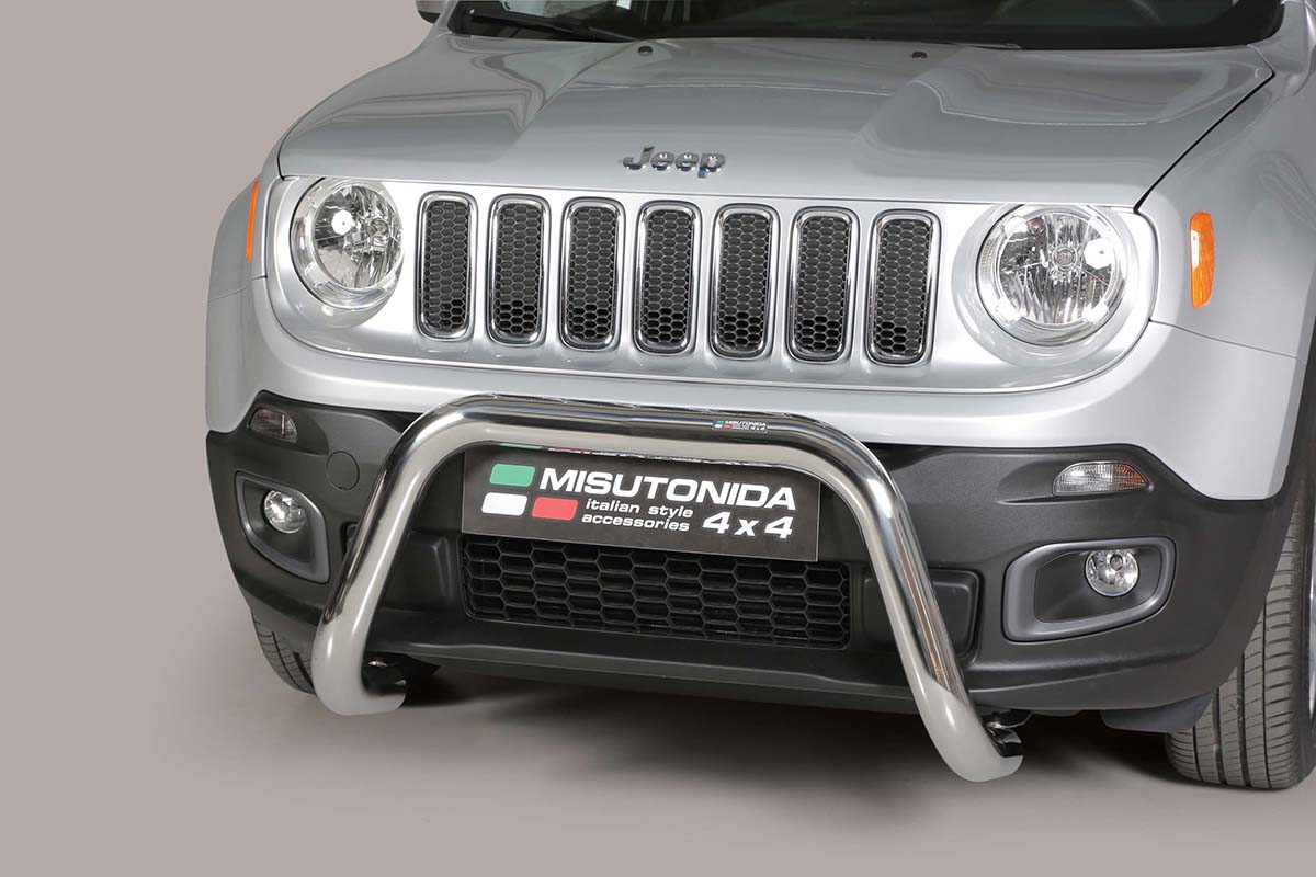 Jeep Renegade 2014 tot 2018 - super pushbar Ø 76 mm met CE/EU certificaat - RVS 304 hoogglans gepolijst