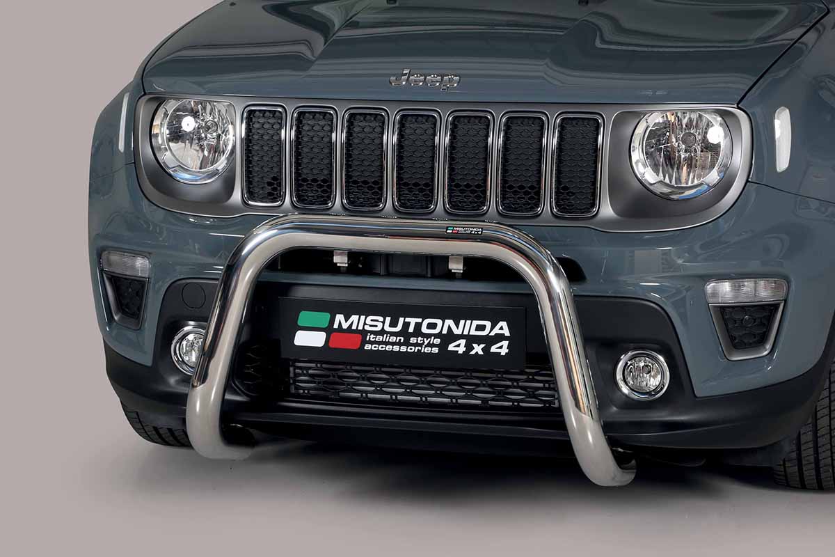 Jeep Renegade 2018 tot heden - super pushbar Ø 76 mm met CE/EU certificaat - RVS 304 hoogglans gepolijst