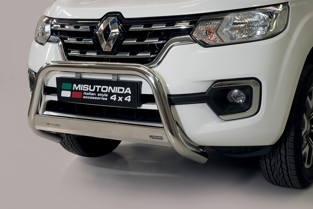 Renault Alaskan 2018 tot heden - pushbar Ø 63 mm met CE/EU certificaat - RVS 304 hoogglans gepolijst