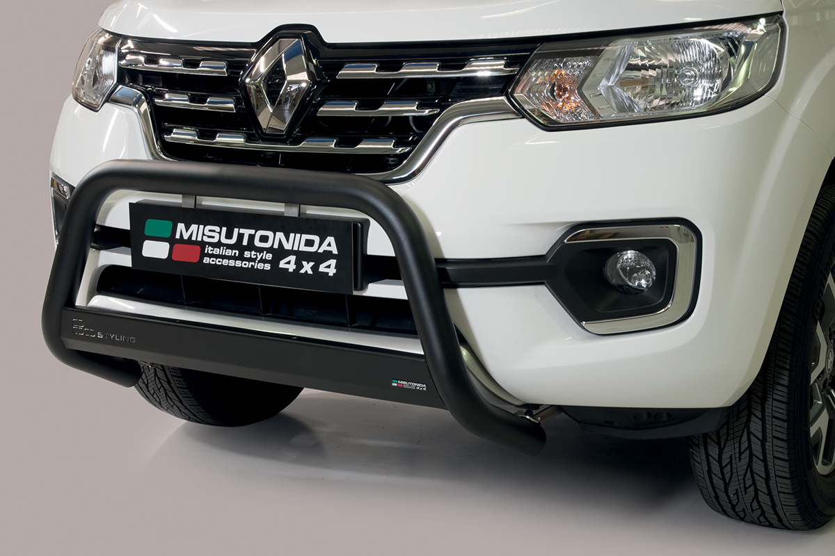 Renault Alaskan 2018 tot heden - pushbar Ø 63 mm met CE/EU certificaat - RVS 304 zwarte poedercoating