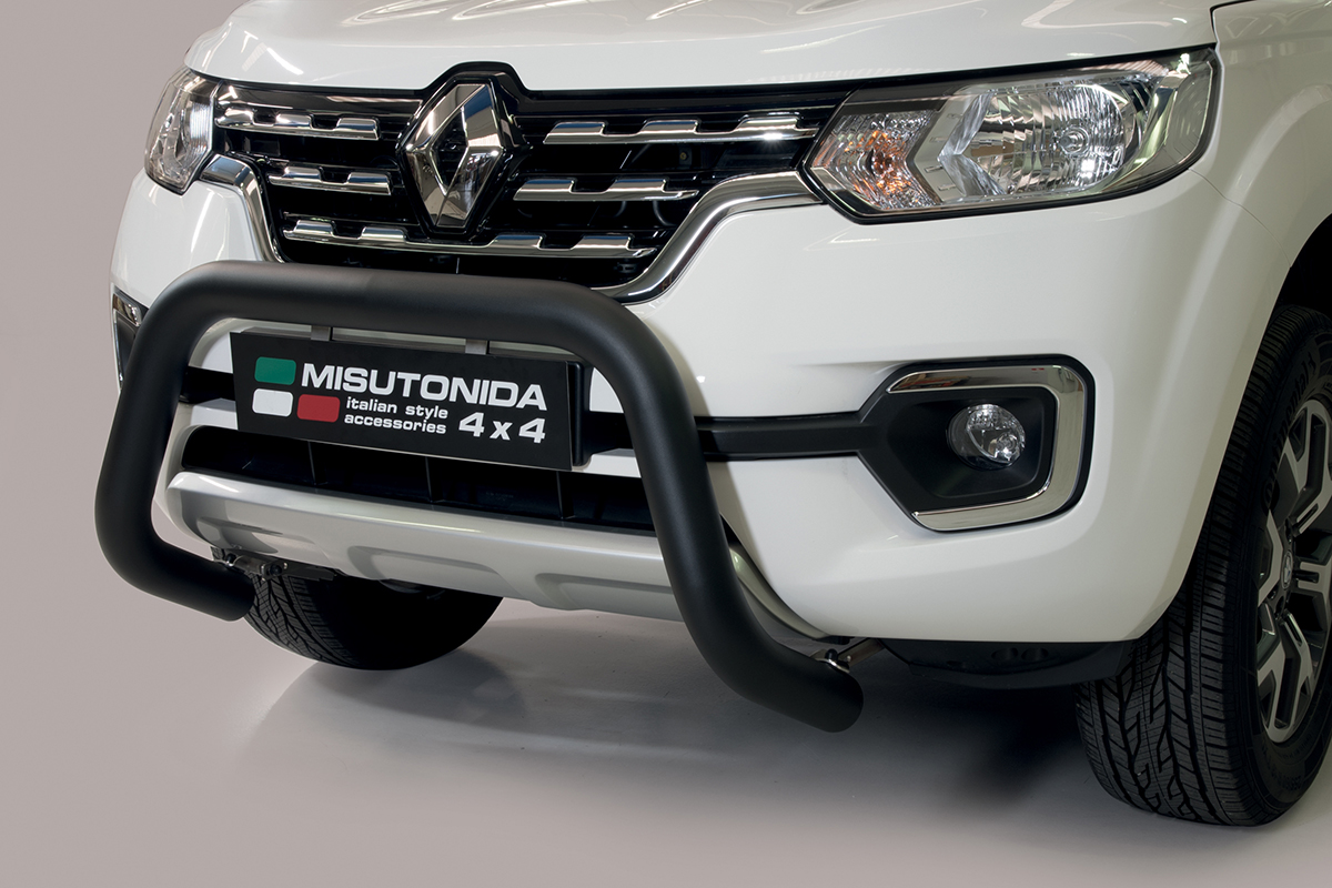 Renault Alaskan 2018 tot heden - super pushbar Ø 76 mm met CE/EU certificaat - RVS 304 zwarte poedercoating