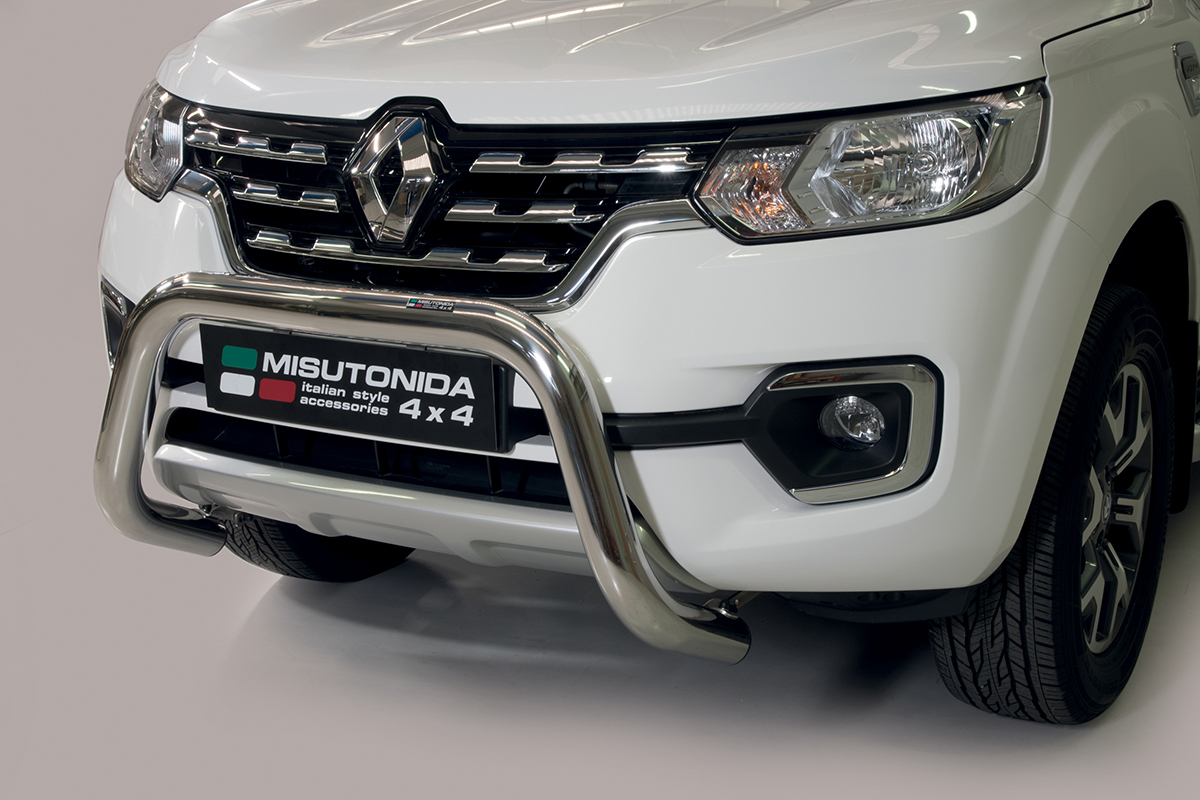 Renault Alaskan 2018 tot heden - super pushbar Ø 76 mm met CE/EU certificaat - RVS 304 hoogglans gepolijst