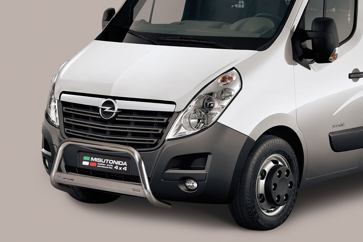 Opel Movano 2010 tot 2019 - pushbar Ø 63 mm met CE/EU certificaat - RVS 304 hoogglans gepolijst