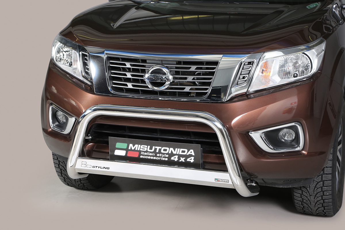 Nissan Navara 2016 tot heden - pushbar Ø 63 mm met CE/EU certificaat - RVS 304 hoogglans gepolijst