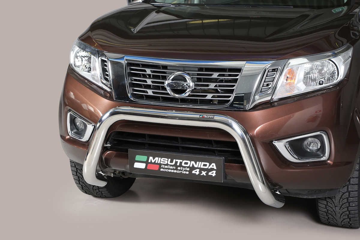 Nissan Navara 2016 tot heden - super pushbar Ø 76 mm met CE/EU certificaat - RVS 304 hoogglans gepolijst