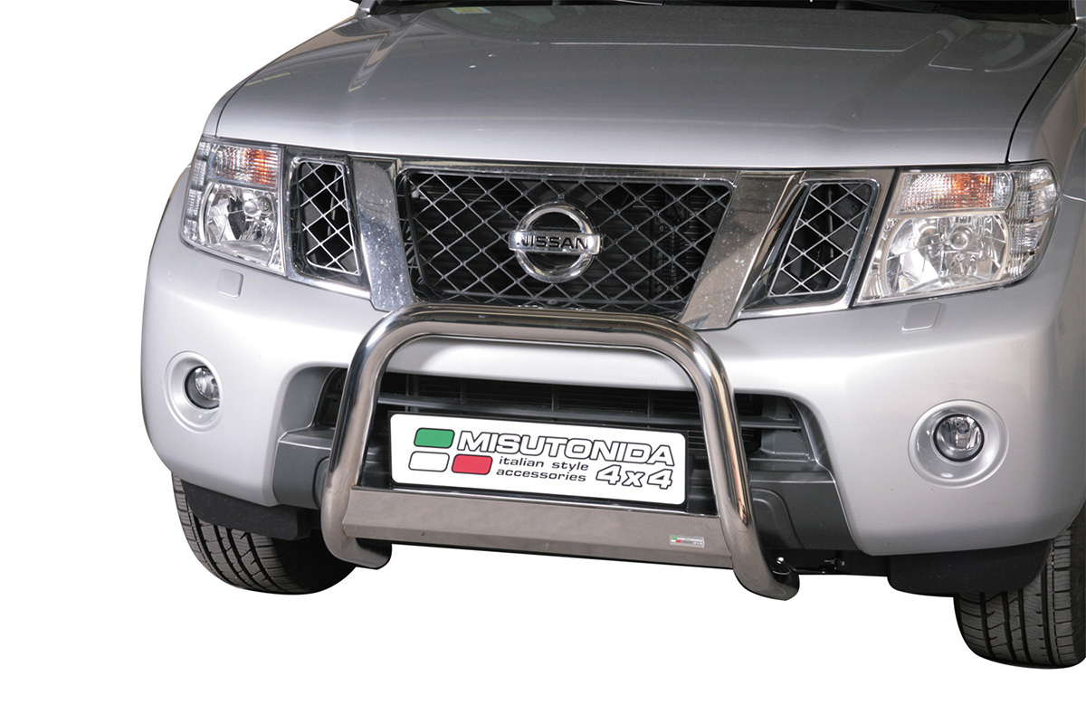 Nissan Navara 2010 tot 2016 - pushbar Ø 63 mm met CE/EU certificaat - RVS 304 hoogglans gepolijst