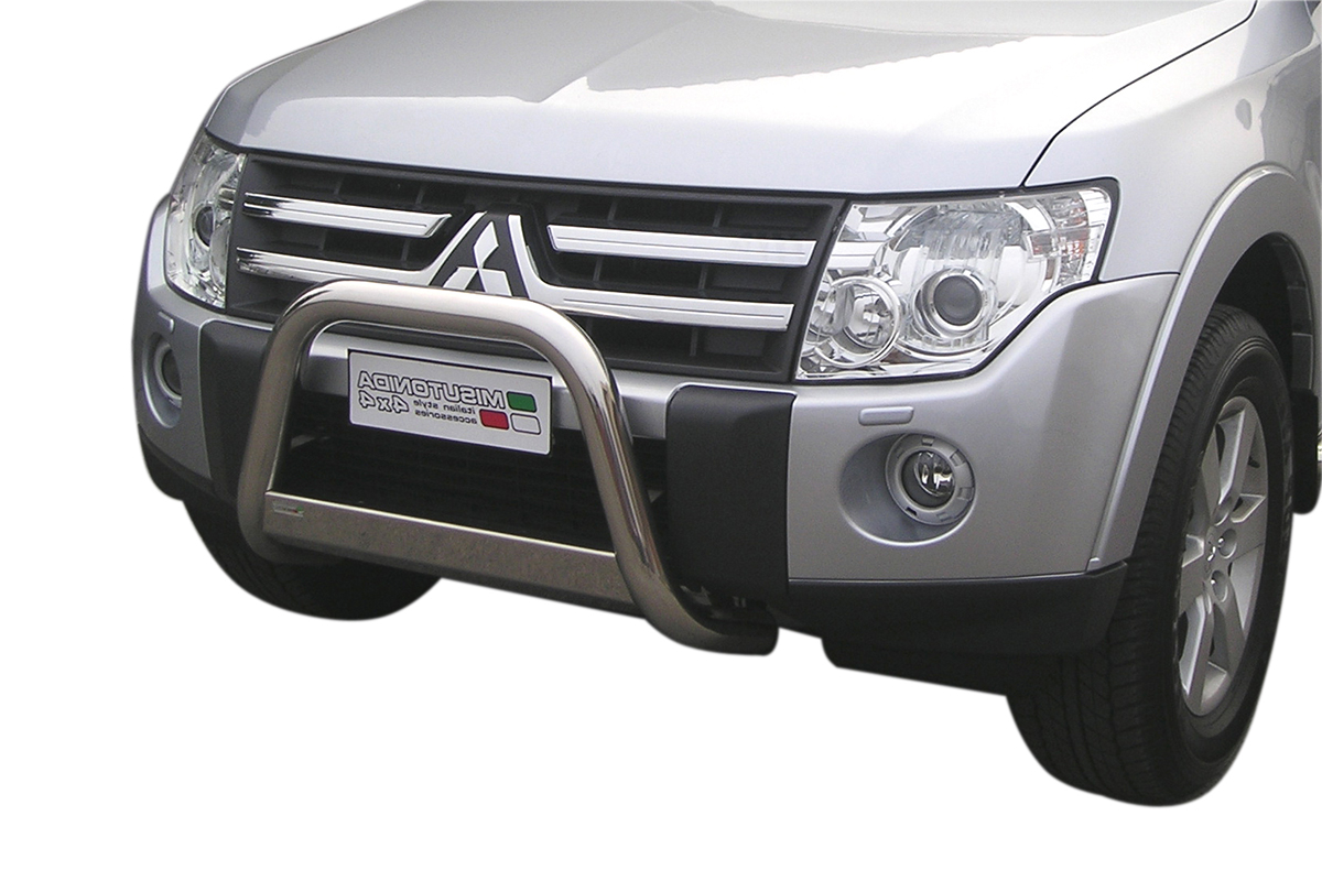 Mitsubishi Pajero V80 2007 tot 2015 - pushbar Ø 63 mm met CE/EU certificaat - RVS 304 hoogglans gepolijst