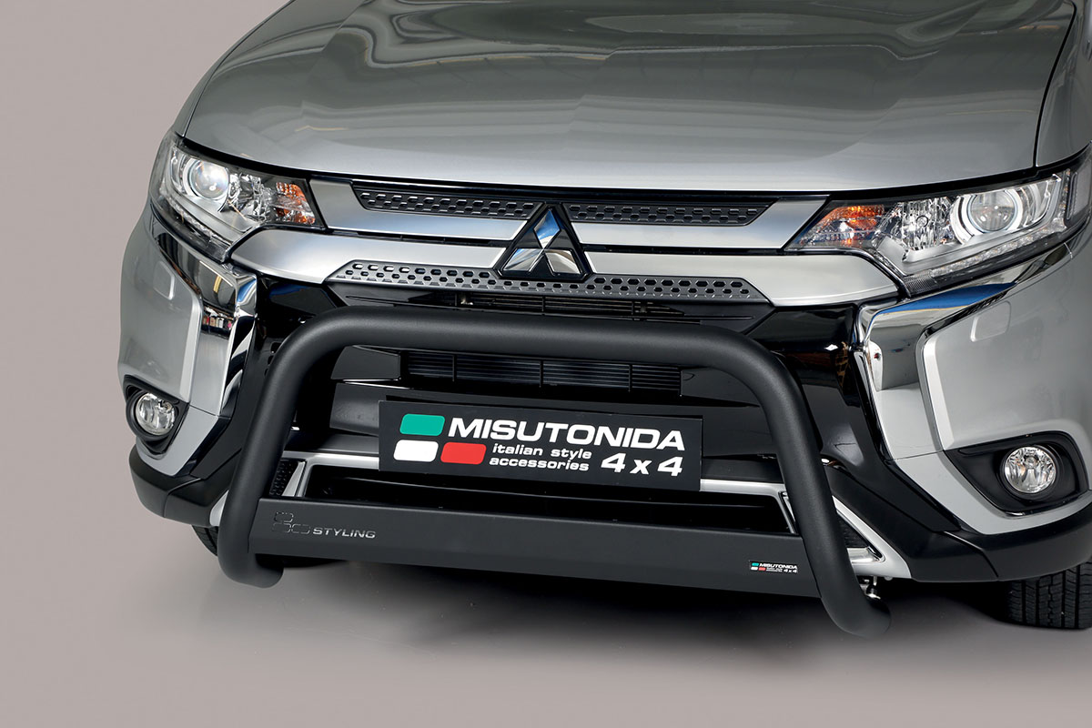 Mitsubishi Outlander 2020 tot heden - pushbar Ø 63 mm met CE/EU certificaat - RVS 304 zwarte poedercoating