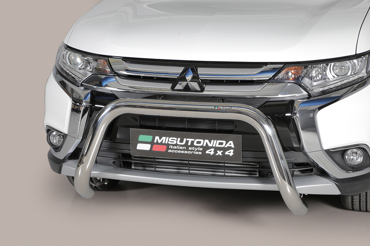 Mitsubishi Outlander 2015 tot 2020 - super pushbar Ø 76 mm met CE/EU certificaat - RVS 304 hoogglans gepolijst