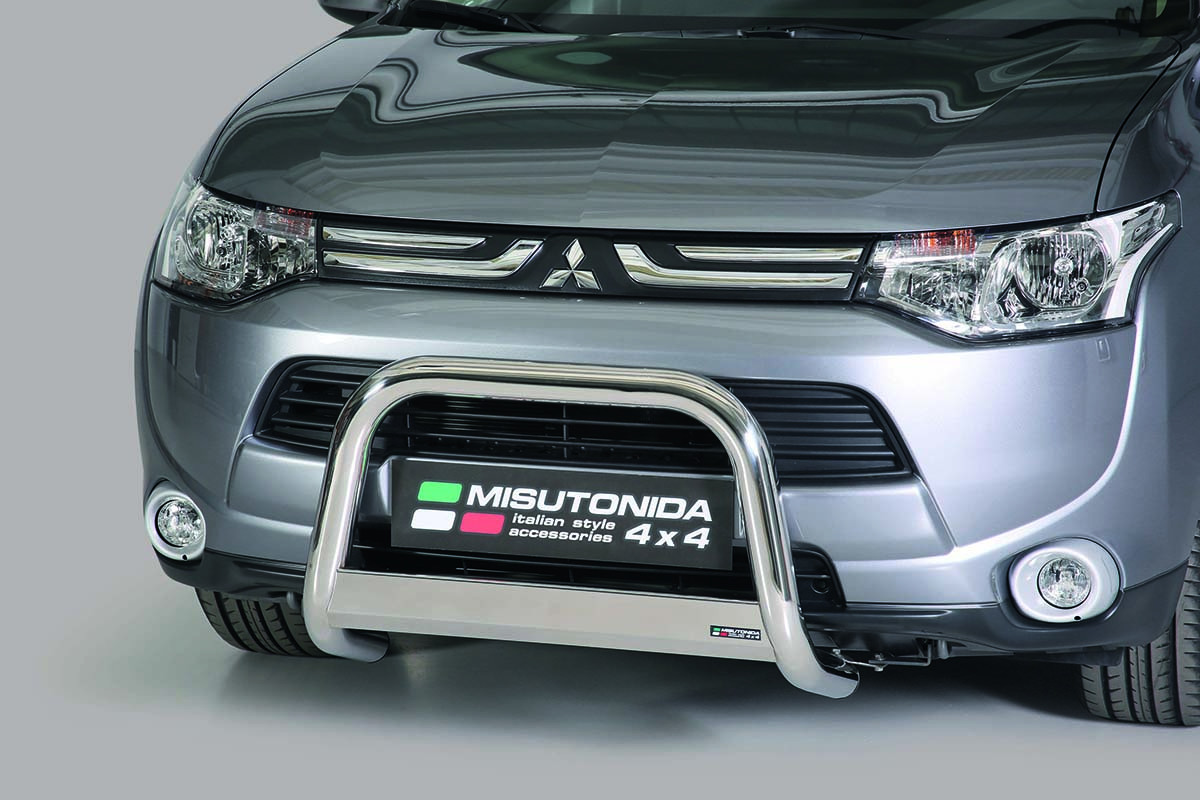 Mitsubishi Outlander 2013 tot 2015 - pushbar Ø 63 mm met CE/EU certificaat - RVS 304 hoogglans gepolijst