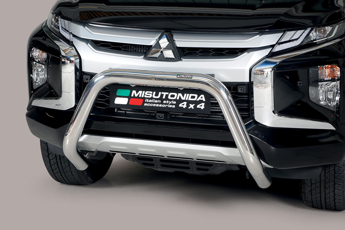 Mitsubishi L200 2018 tot heden - super pushbar Ø 76 mm met CE/EU certificaat - RVS 304 hoogglans gepolijst