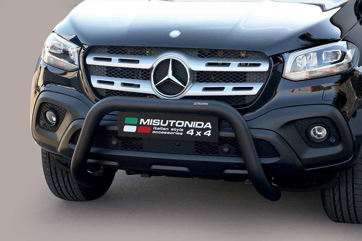 Mercedes X-Klasse 2018 tot heden - super pushbar Ø 76 mm met CE/EU certificaat - RVS 304 zwarte poedercoating