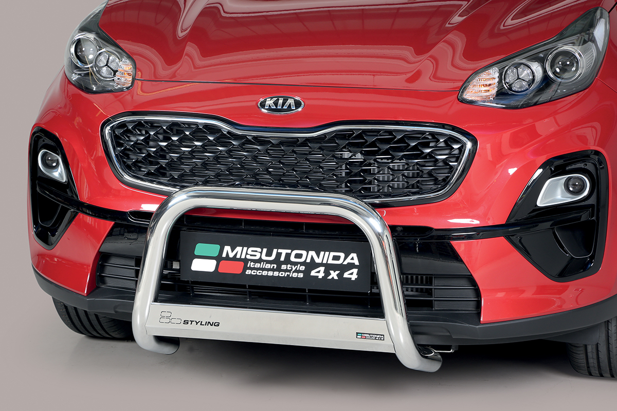 Kia Sportage 2018 tot 2022 - pushbar Ø 63 mm met CE/EU certificaat - RVS 304 hoogglans gepolijst