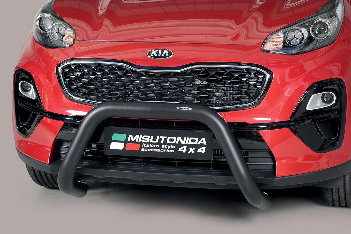 Kia Sportage 2018 tot 2022 - super pushbar Ø 76 mm met CE/EU certificaat - RVS 304 zwarte poedercoating