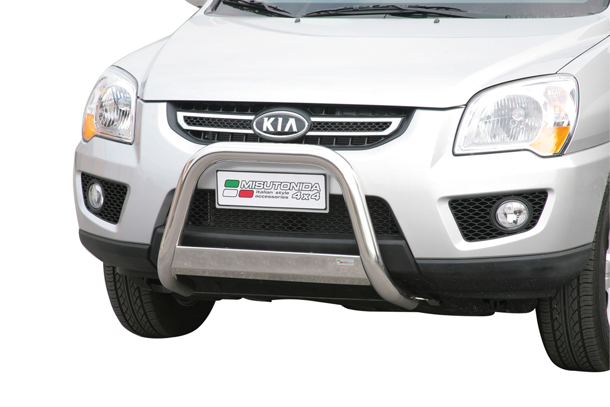 Kia Sportage 2008 tot 2010 - pushbar Ø 63 mm met CE/EU certificaat - RVS 304 hoogglans gepolijst