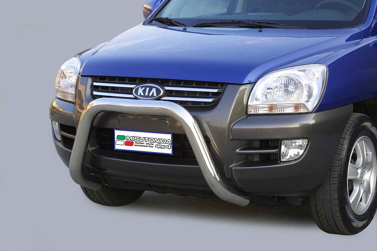 Kia Sportage 2004 tot 2008 - super pushbar Ø 76 mm met CE/EU certificaat - RVS 304 hoogglans gepolijst