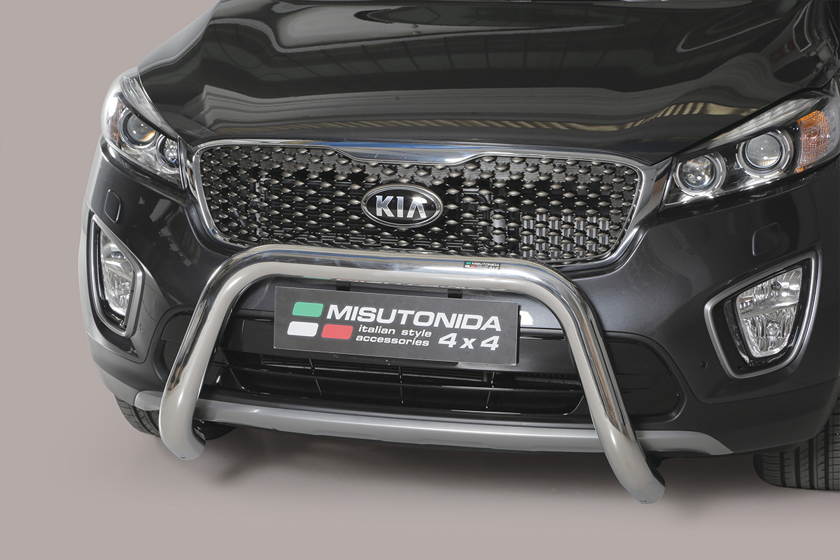 Kia Sorento 2015 tot 2018 - super pushbar Ø 76 mm met CE/EU certificaat - RVS 304 hoogglans gepolijst