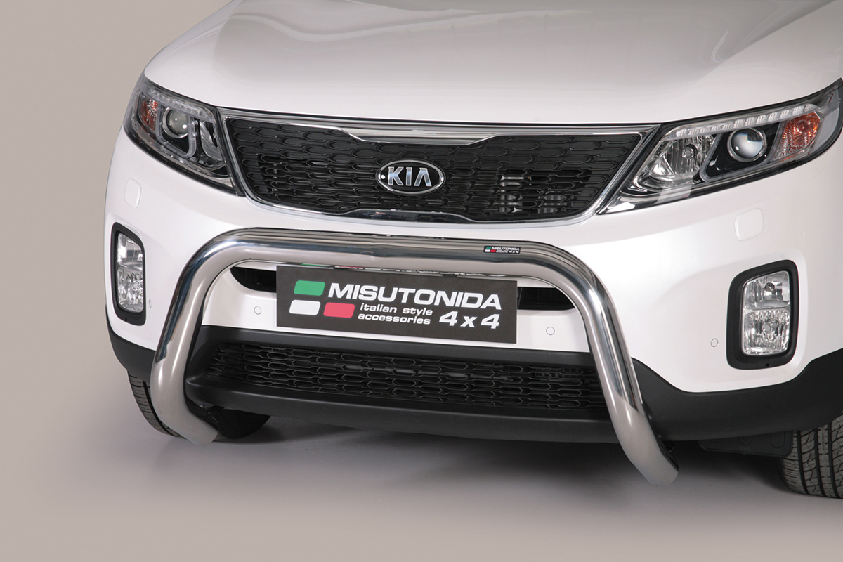 Kia Sorento 2012 tot 2015 - super pushbar Ø 76 mm met CE/EU certificaat - RVS 304 hoogglans gepolijst