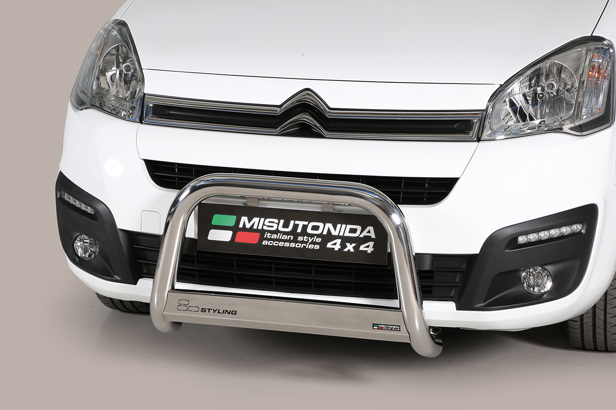 Citroën Berlingo 2015 tot 2018 – pushbar Ø 63 mm met CE/EU certificaat - RVS 304 hoogglans gepolijst