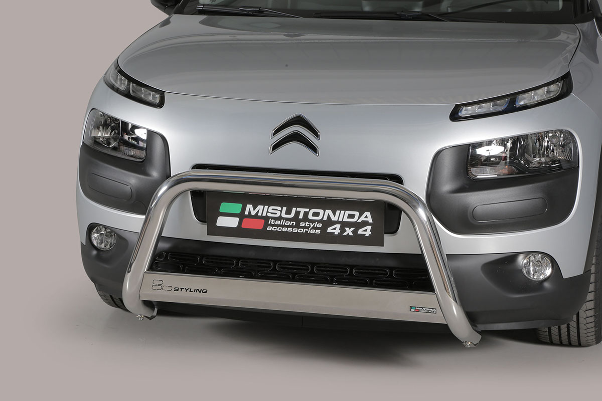 Citroën C4 Cactus 2014 tot 2018 – pushbar Ø 63 mm met CE/EU certificaat - RVS 304 hoogglans gepolijst