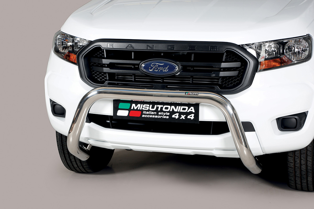 Ford Ranger 2019 tot 2023 - super pushbar Ø 76 mm met CE/EU certificaat - RVS 304 hoogglans gepolijst